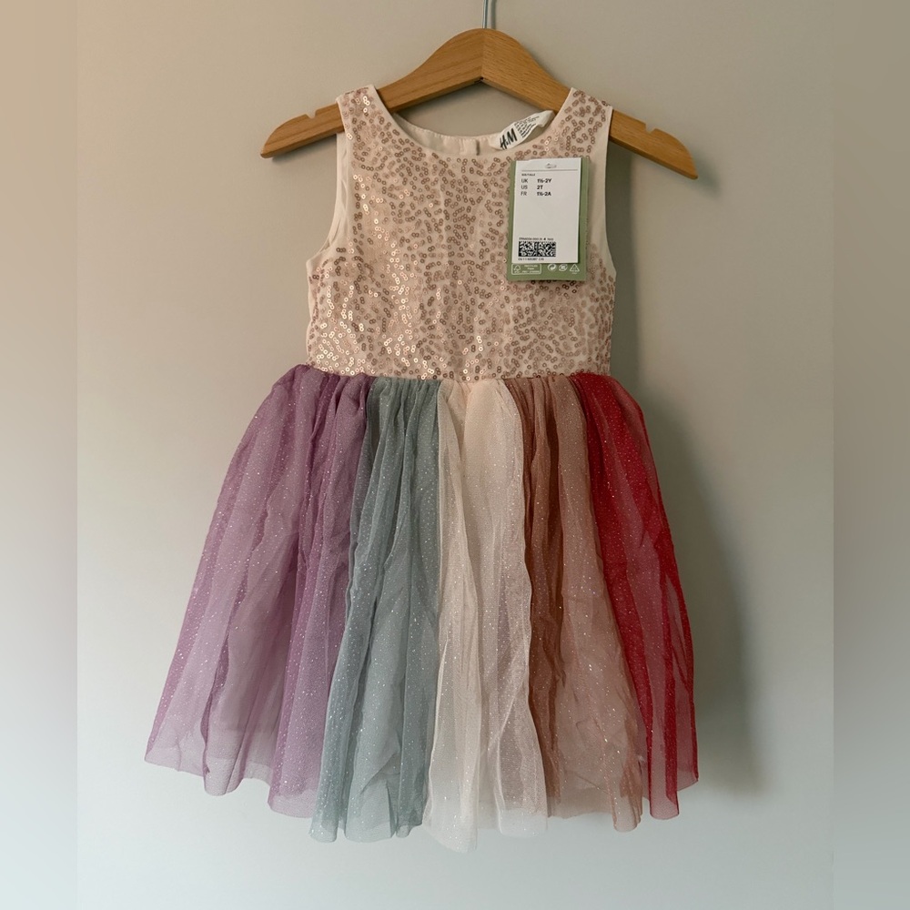 NWT H&M Sequined Tulle Dress, 2T